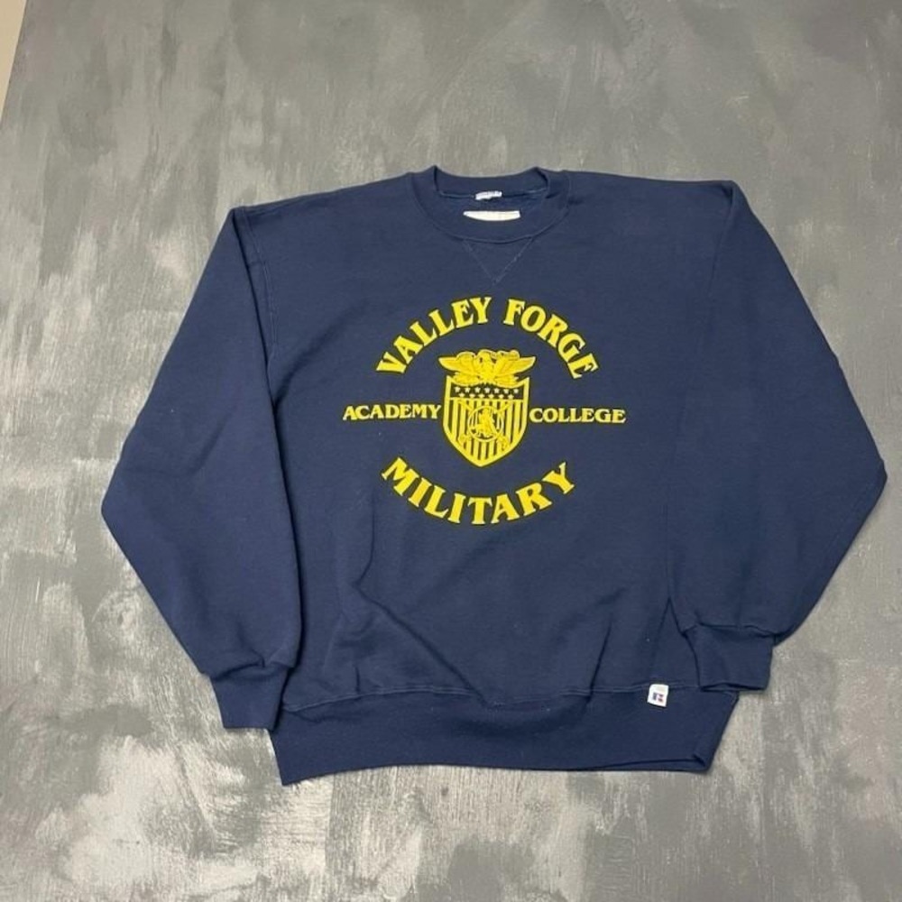 Vintage Valley Forge Military College Sweatshirt Men XL Blue 1990s Russell